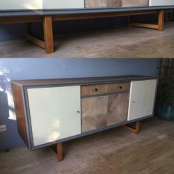 Vintage design jaren’50 massief houten dressoir lowboard