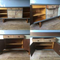 Vintage design jaren’50 massief houten dressoir lowboard