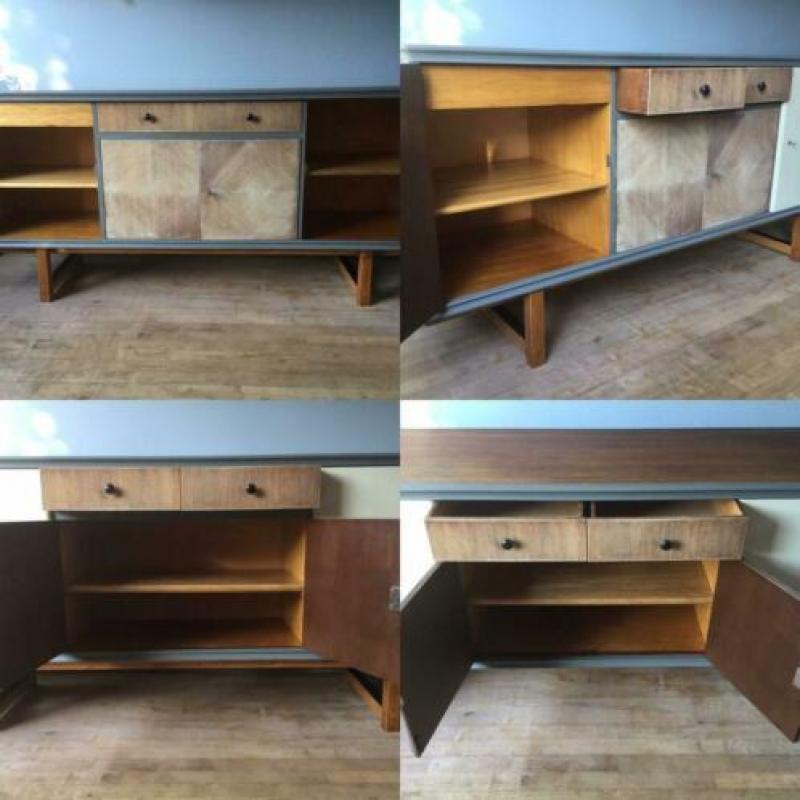 Vintage design jaren’50 massief houten dressoir lowboard