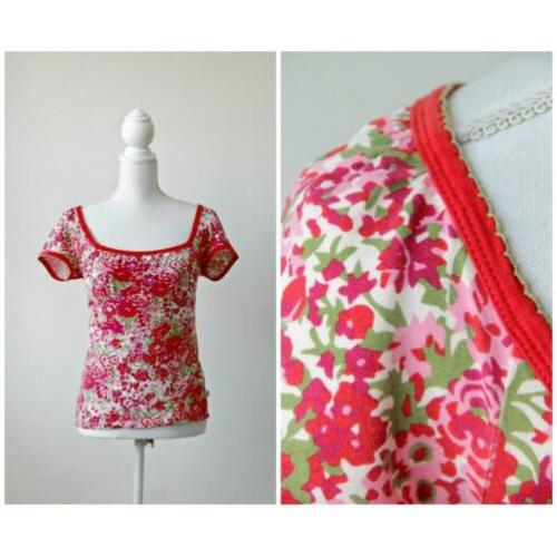 Blutsschwester - blutsgeschwister top rood bloemen maat S M