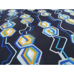 lap stof jaren 70 design blauw 140 x 80 cm retro seventies