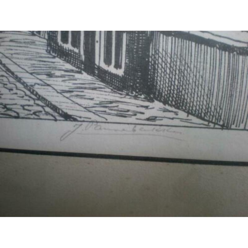 Laurenskerk rotterdam pentekening 33x45 cm lijst 49x63 cm