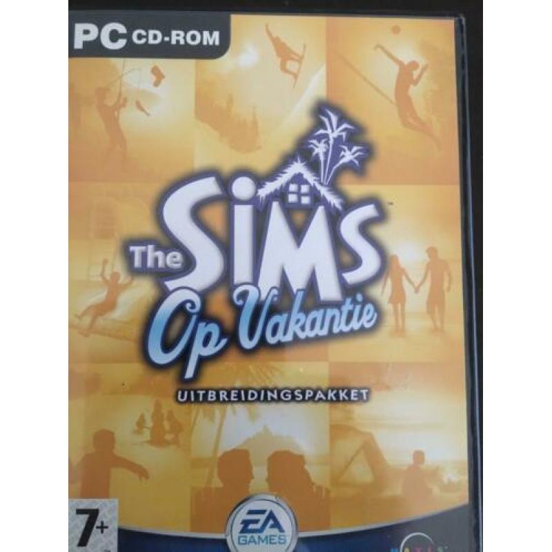 2 pc cd-roms Sims op vakantie en party uitbreidingspakketten