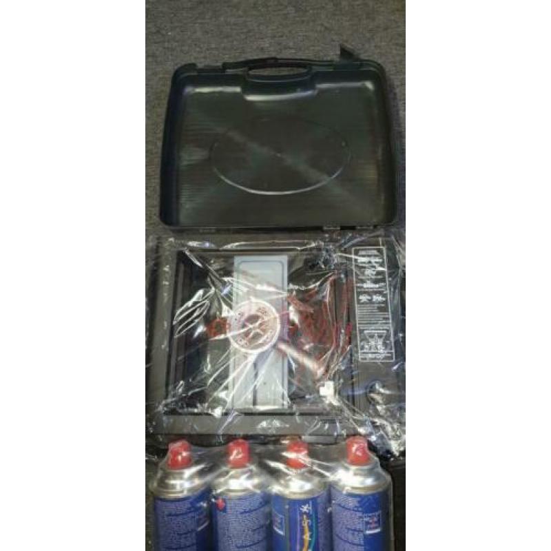 Gasfornuis met 4 gasflessen (nieuw in verpakking)