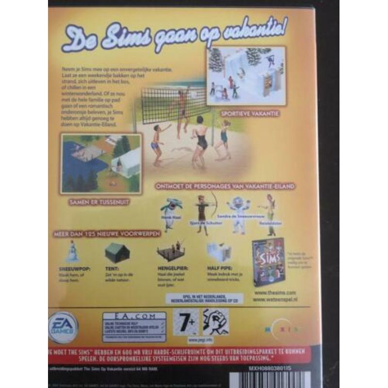 2 pc cd-roms Sims op vakantie en party uitbreidingspakketten