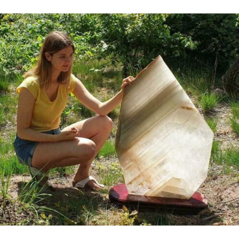 Unieke 80 Kilo zware Fantoom kwarts kristal plaat