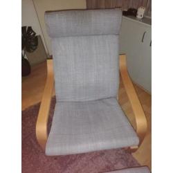 Zgoh relaxstoel met denim bekleding en voetenbank