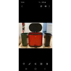 Wesco dubbele vuilnisbak rood 2x20 liter