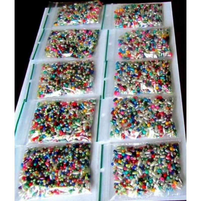 Rocailles mix kleuren assorti diverse kralen soorten