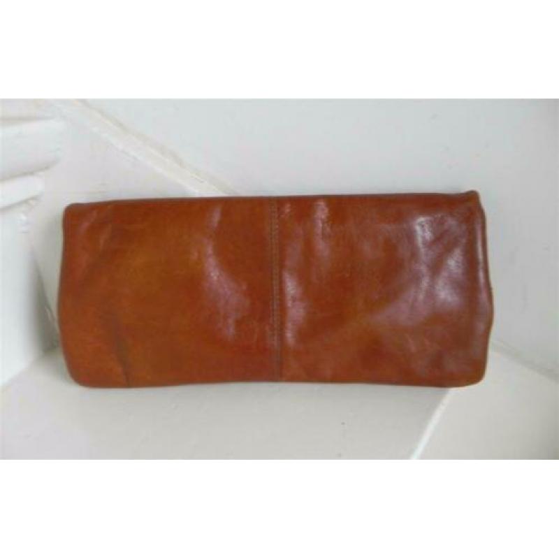 2355 VINTAGE exclusieve clutch handtas cognac