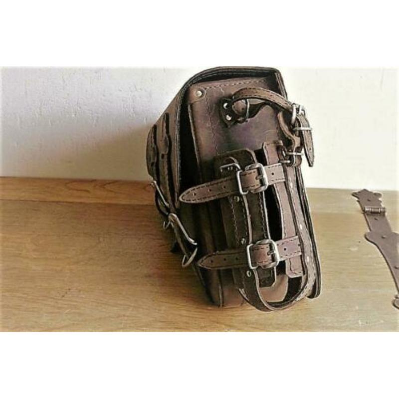 Zadeltassen Frametas Leren tas Trike Motor Zijtas Frame tas