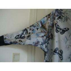 Supertrash tuniek maat 40 blauw+ print asymetrisch