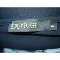 Supertrash tuniek maat 40 blauw+ print asymetrisch