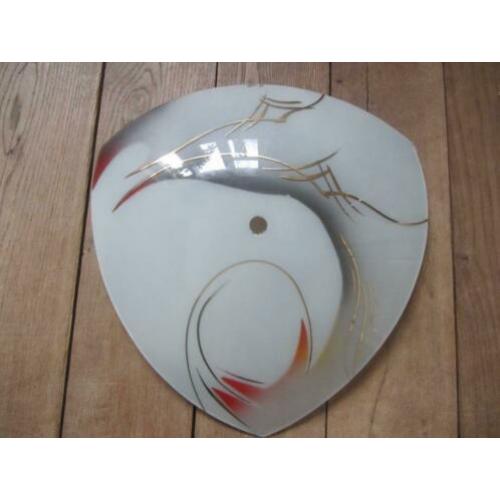 2 oude glazen plafond lampen,plafoniere jaren 70