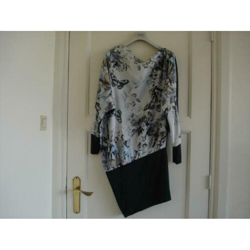 Supertrash tuniek maat 40 blauw+ print asymetrisch