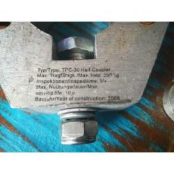 6x Half Couplers, C-haak, 250KG
