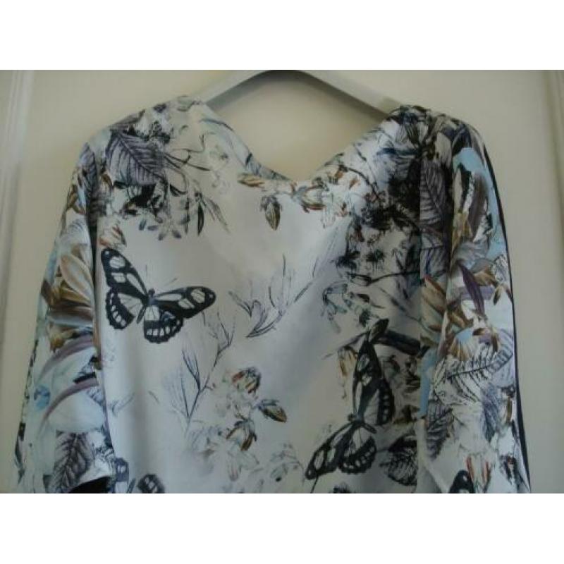 Supertrash tuniek maat 40 blauw+ print asymetrisch
