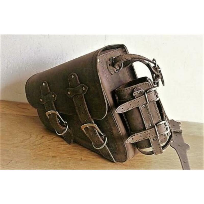 Zadeltassen Frametas Leren tas Trike Motor Zijtas Frame tas