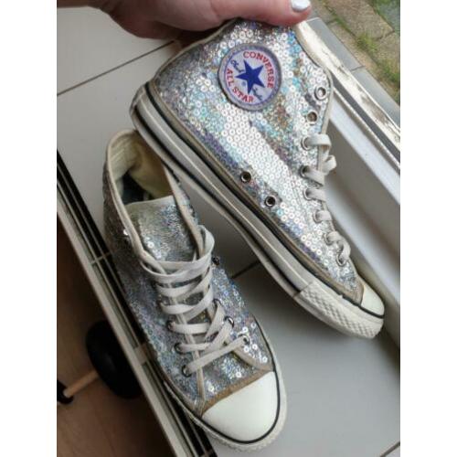 Converse allstars zilver pailletten maat 41