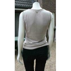 (N186) SUPERTRASH beige top hemdje. Maat M