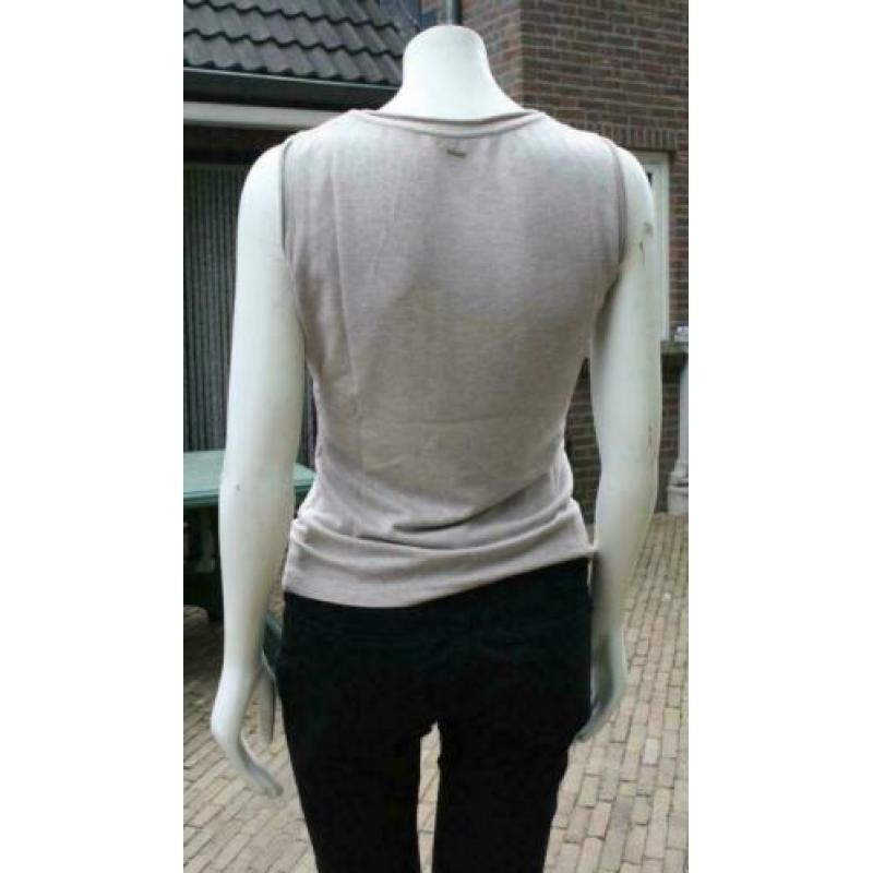 (N186) SUPERTRASH beige top hemdje. Maat M