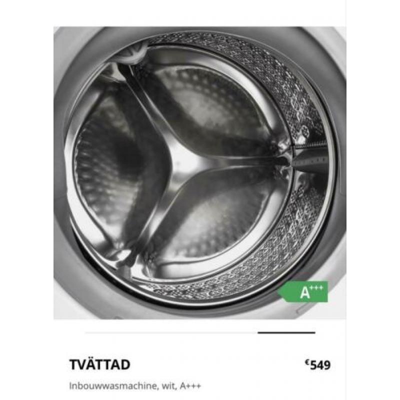 Nieuw TVÄTTAD Inbouwwasmachine,wit, A+++ prijs 350 euro