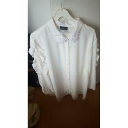 Blouse feest gebroken wit m collectie maat 58 nieuw!