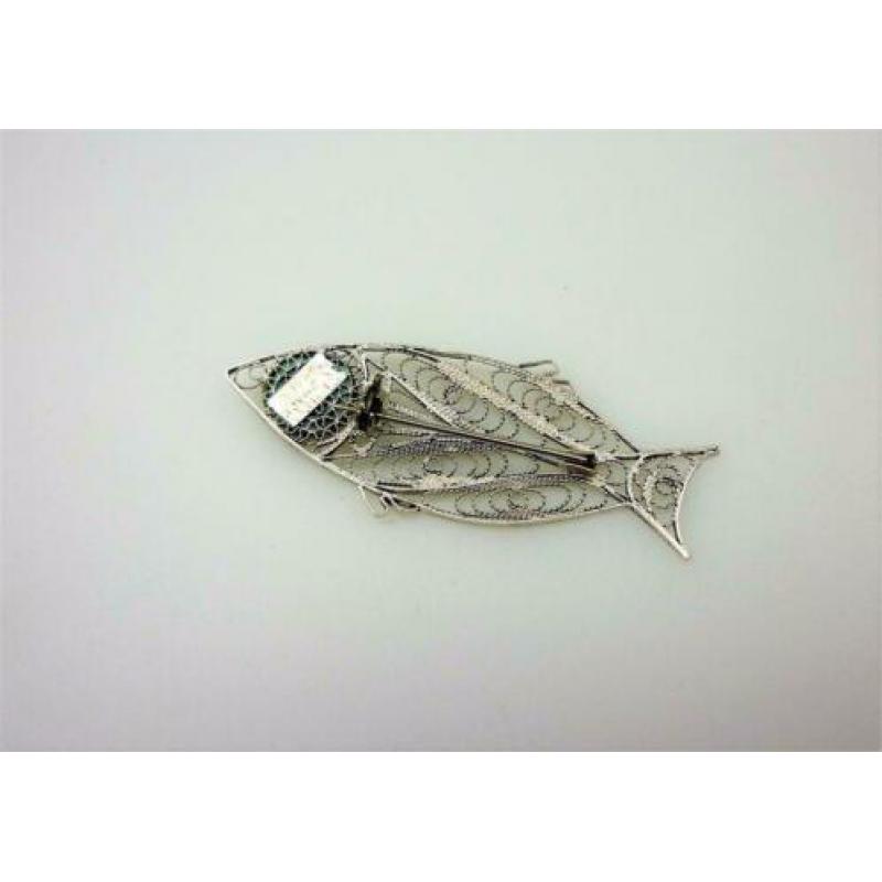 Opruiming Broche zilver met turquois / Z5241