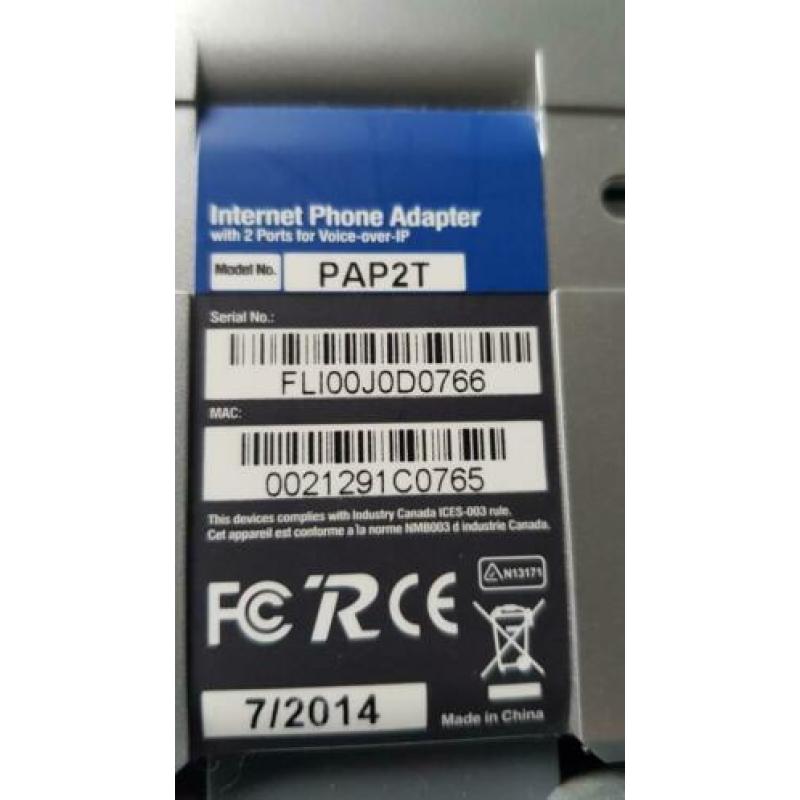Te koop 3 Internet Phone adapters Linksys PAP2T