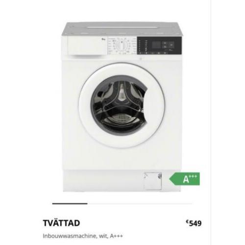 Nieuw TVÄTTAD Inbouwwasmachine,wit, A+++ prijs 350 euro