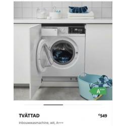 Nieuw TVÄTTAD Inbouwwasmachine,wit, A+++ prijs 350 euro