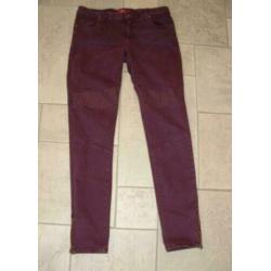 S. Oliver shape skinny broek maat 36 aubergine kleur