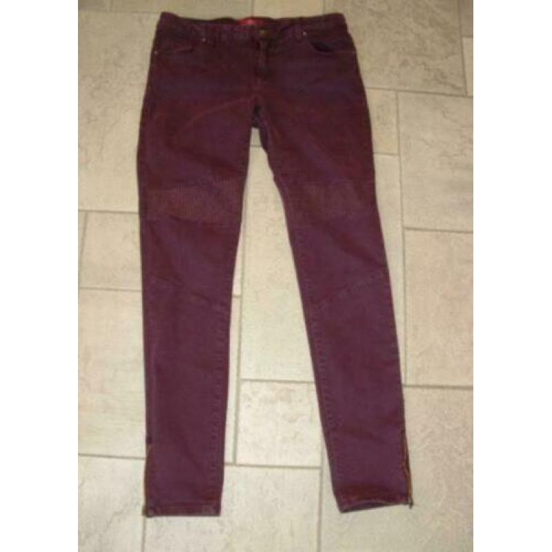 S. Oliver shape skinny broek maat 36 aubergine kleur