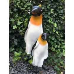 Set Pinguin beelden in kleur, polystein-pinguin-tuin-deco