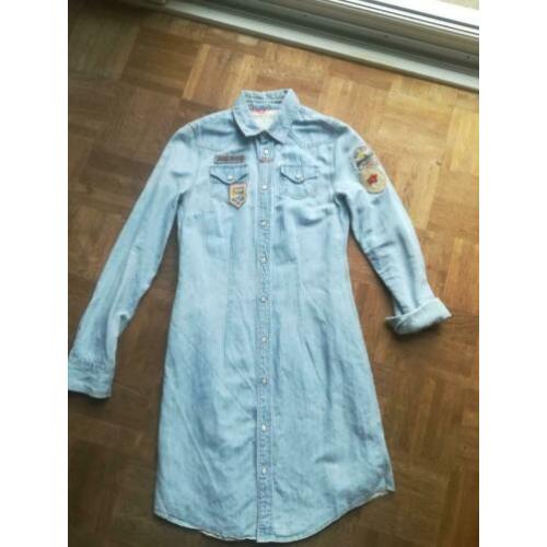 Mooie lange jeans blouse, mt 36