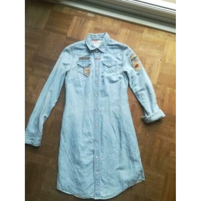 Mooie lange jeans blouse, mt 36