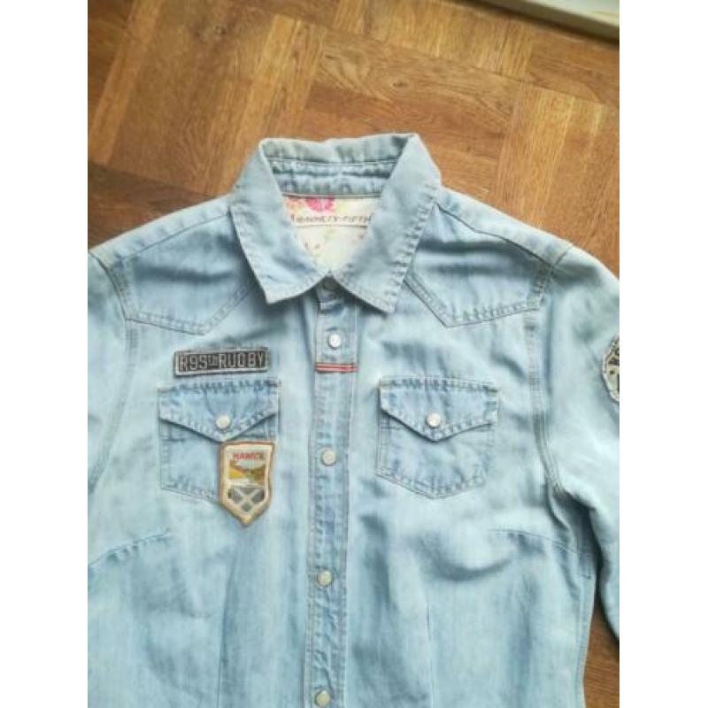 Mooie lange jeans blouse, mt 36