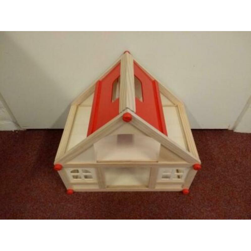 Woodtoys houten poppenhuis met poppetjes - NIEUW - K.39a/2