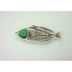 Opruiming Broche zilver met turquois / Z5241