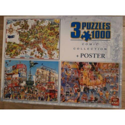 Puzzel 1000 x 3 Comic Collection King 5155