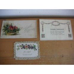 Drie vintage felicitatiekaartjes