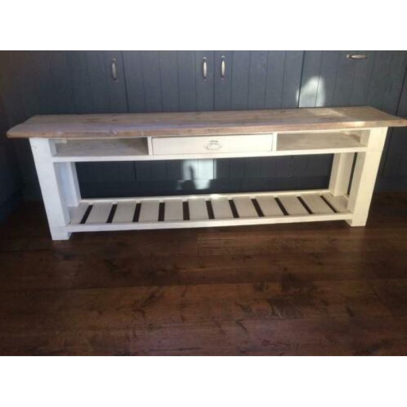 Steigerhouten landelijk brocante side table televisiemeubel