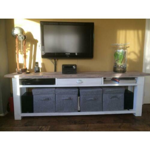 Steigerhouten landelijk brocante side table televisiemeubel