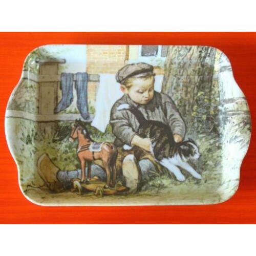 Retro vintage melamine dienblad / dienblaadje - Ot en Sien