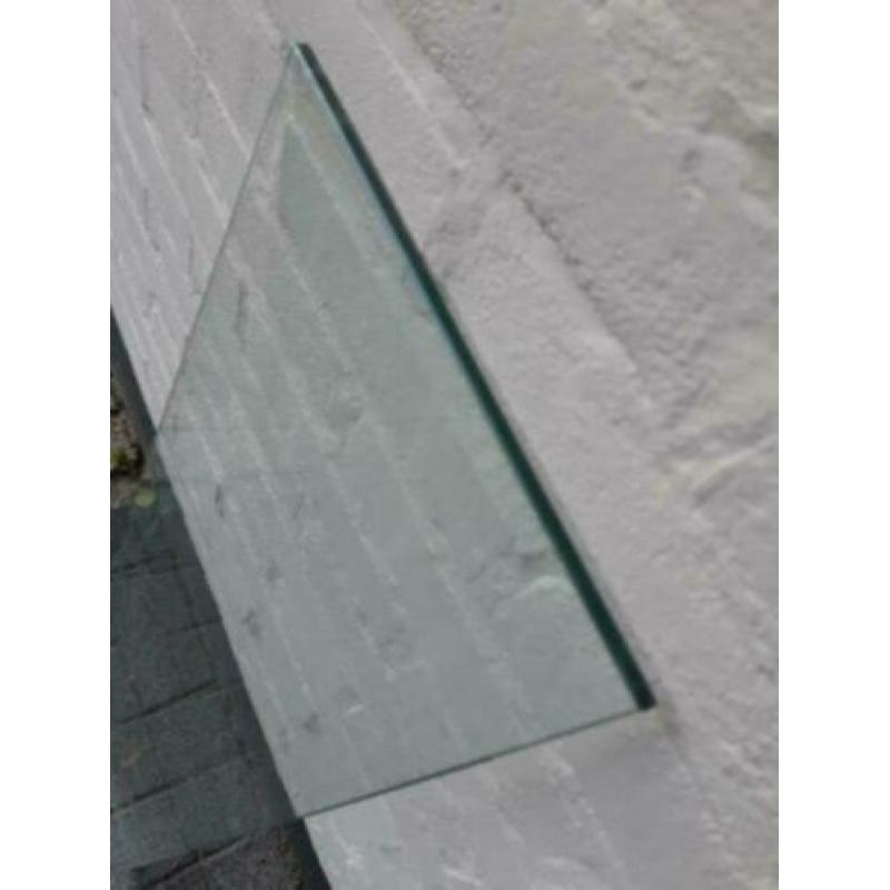 Geharde glazen legbord wandplank glas winkelstelling