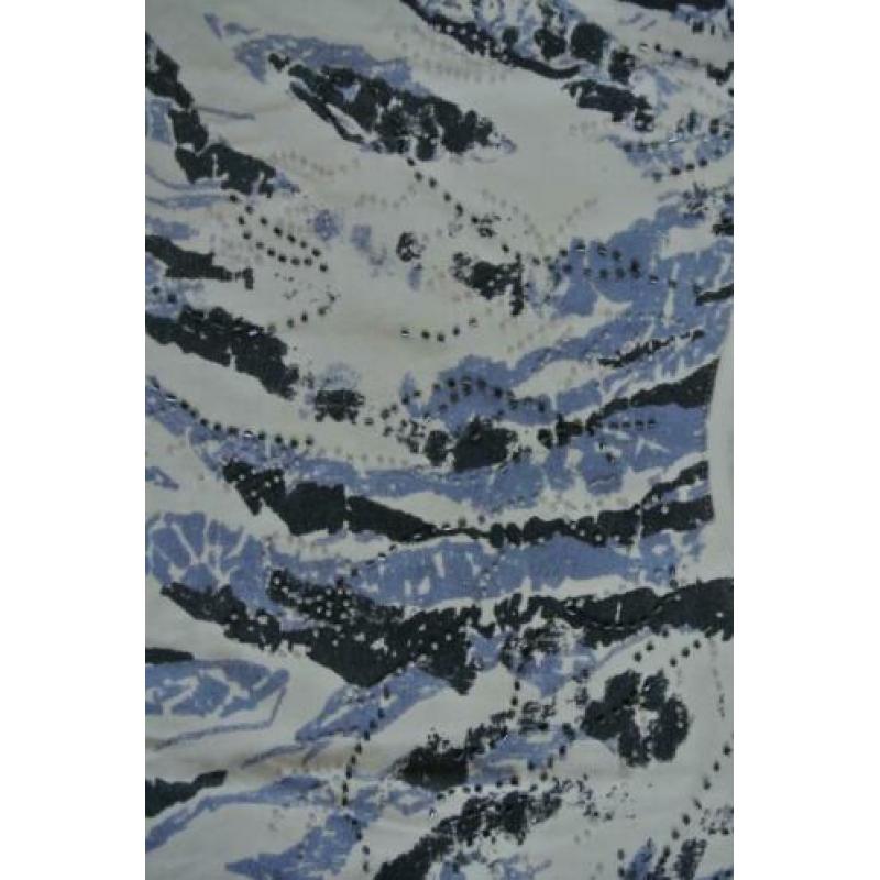 dames t shirt wit met blauwe kraaltjes L leuk