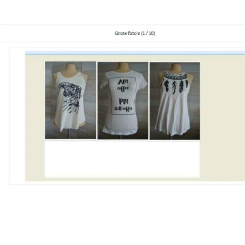 Pakketje van 3 witte tops - zgan xs/s -- k61-63