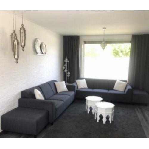 2x3 zits bank grijs inclusief 2 hockers