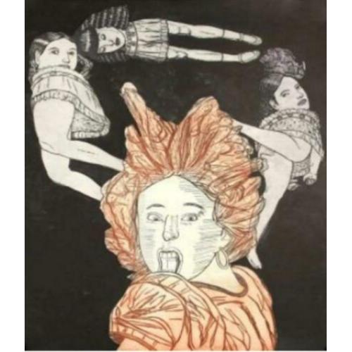 Pat Andrea( 1942)Monotype papier"Unas voladoras m"Ges Gen Ge