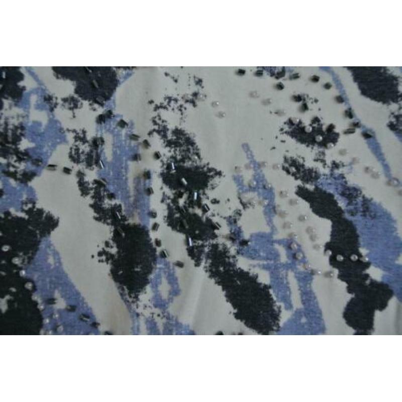 dames t shirt wit met blauwe kraaltjes L leuk